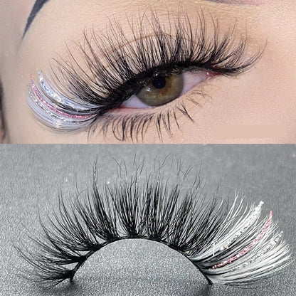 Fluffy Glitter Ombre 5D Mink Lashes – Magnetic Eyelash Extensions in Bulk with Lash Box Packaging for Glamorous, Natural Eye Makeup Looks