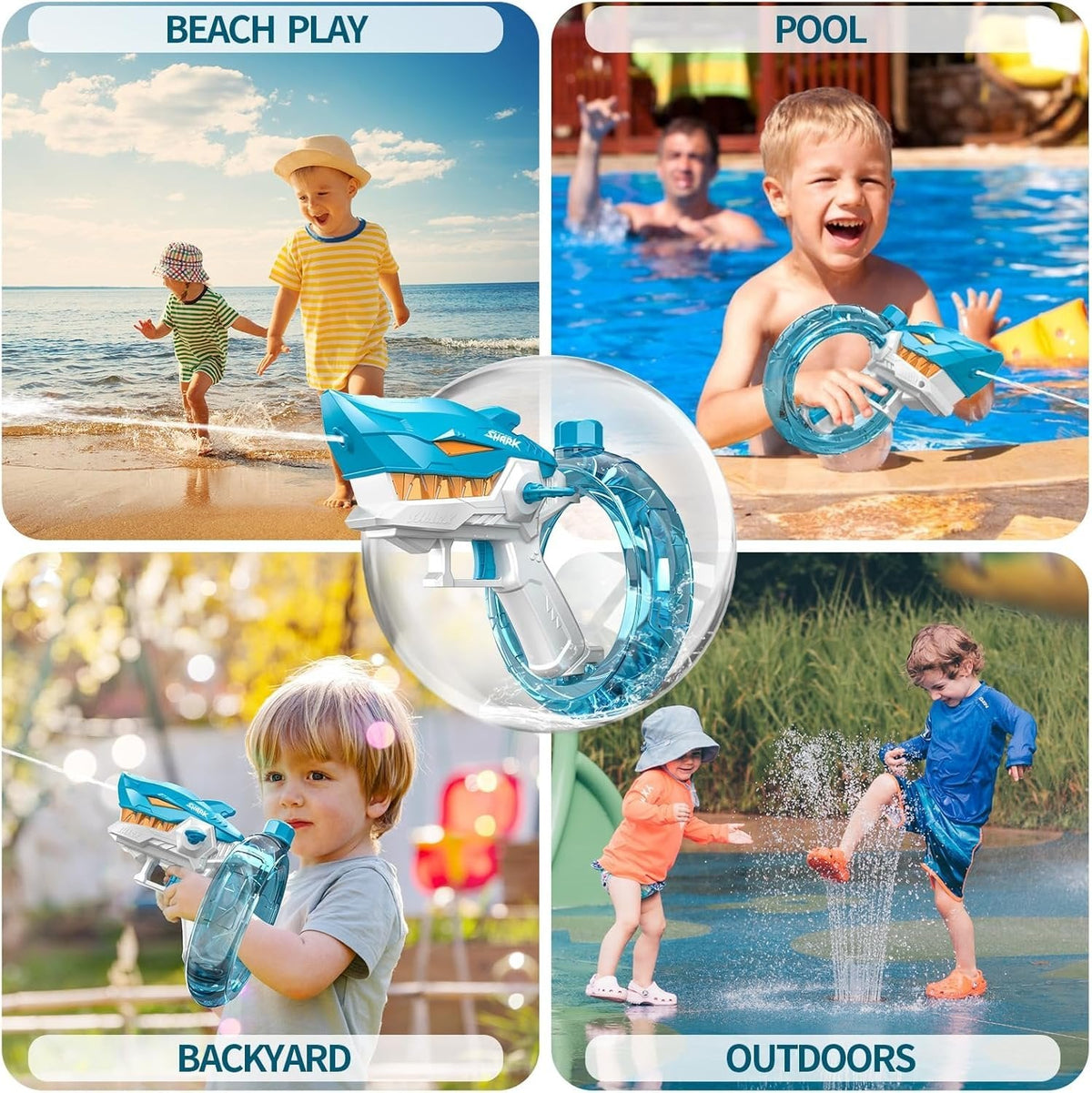 Electric Shark Water Gun Toy - High-Pressure Continuous Shooting Water Spray Toy with Electric Pump