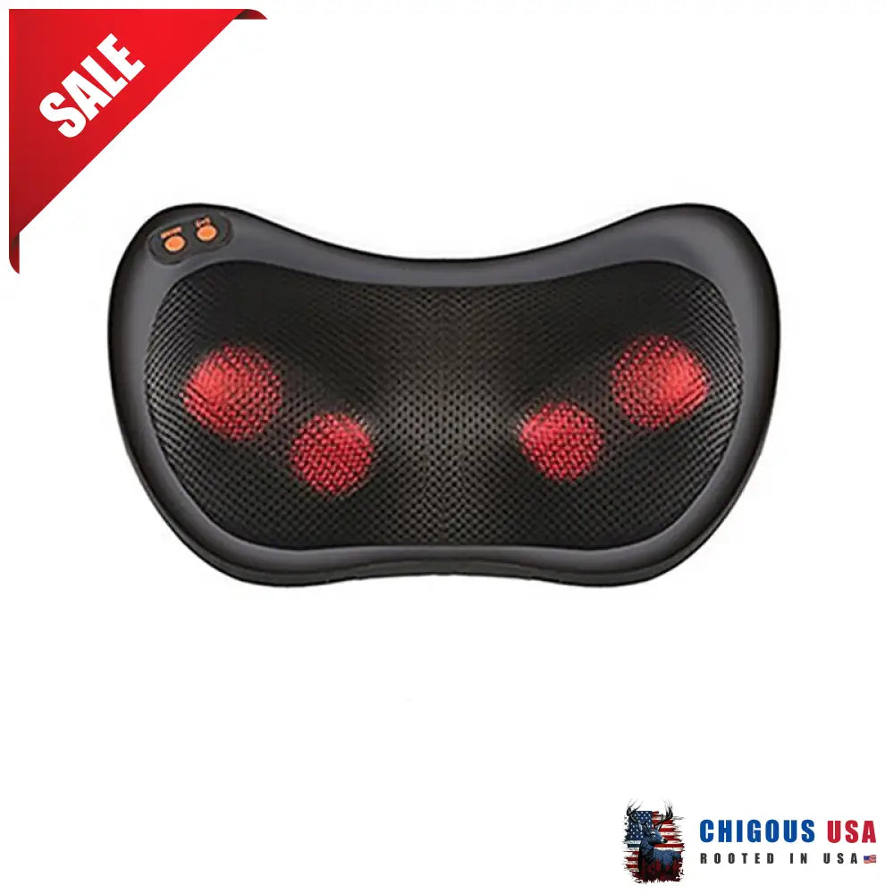 Shiatsu Massage Pillow Black-4 Head / Us Plug Automotive Accessories