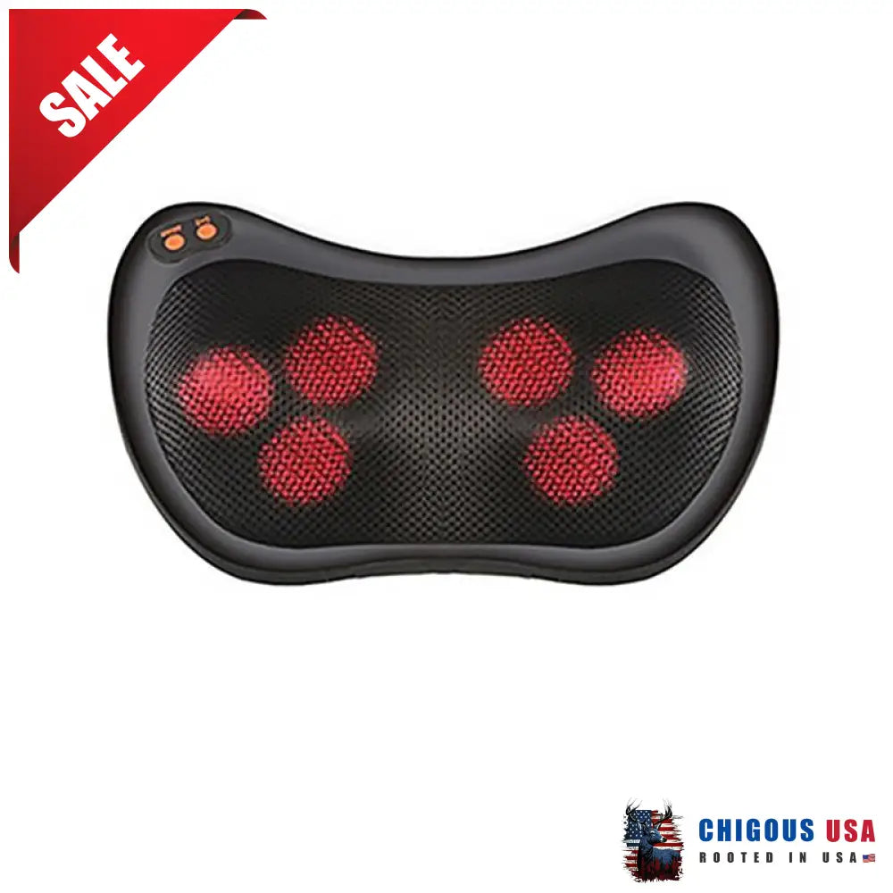 Shiatsu Massage Pillow Black-6 Head / Us Plug Automotive Accessories