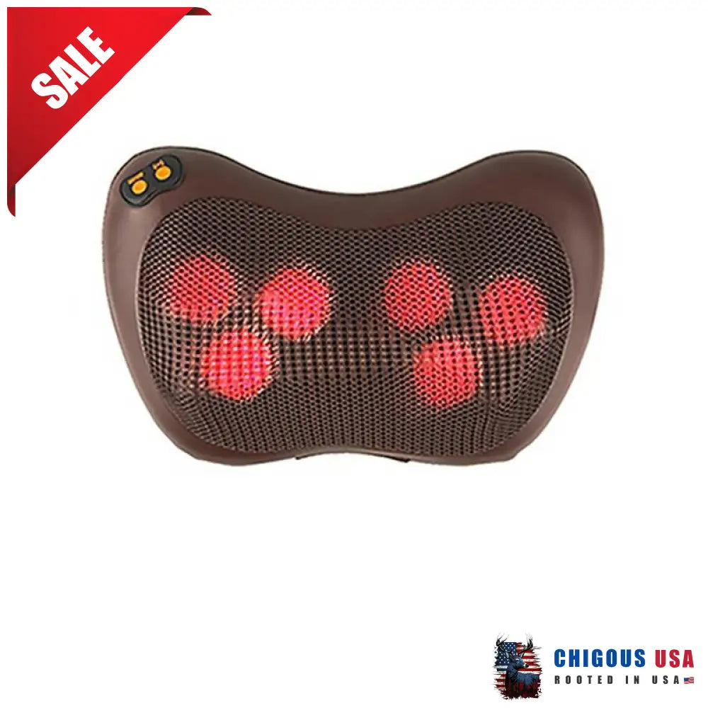 Shiatsu Massage Pillow Brown-6Head / Us Plug Automotive Accessories