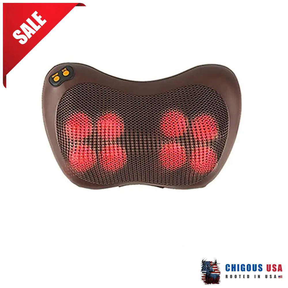 Shiatsu Massage Pillow Brown-8 Head / Us Plug Automotive Accessories