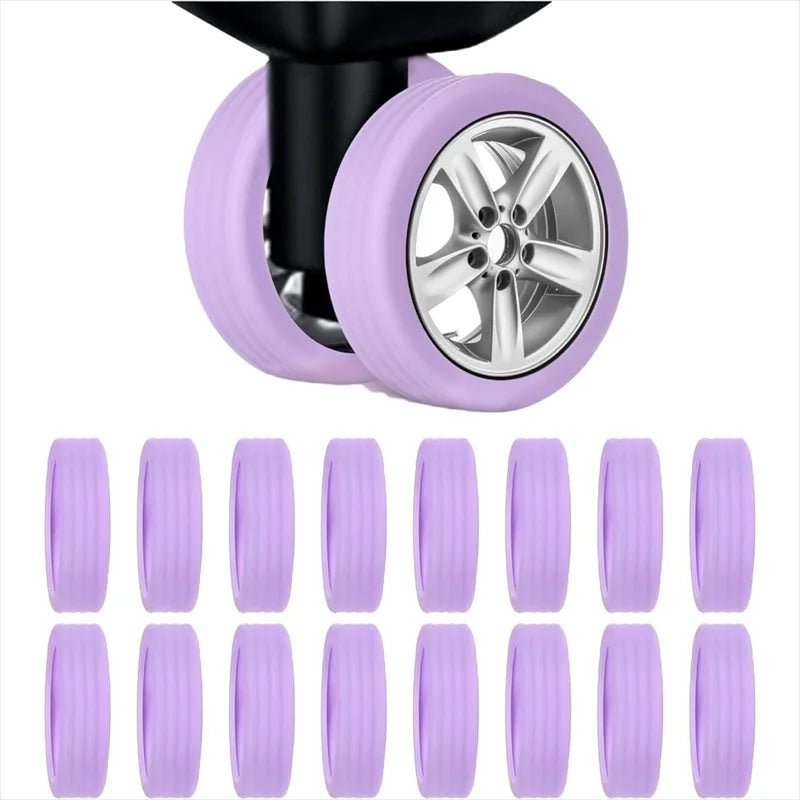 Silicone Luggage Wheel Covers - Stretch Bands for Double-Wheel Spinner Casters