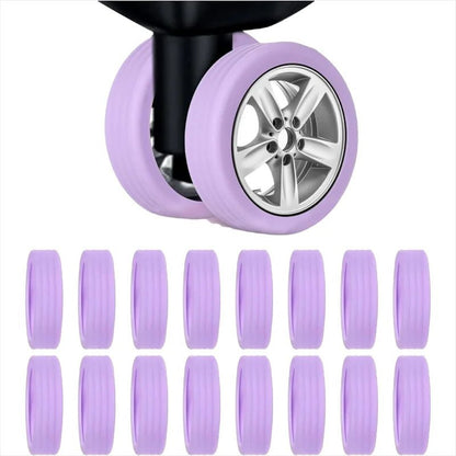 Silicone Luggage Wheel Covers - Stretch Bands for Double-Wheel Spinner Casters