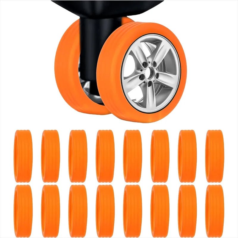 Silicone Luggage Wheel Covers - Stretch Bands for Double-Wheel Spinner Casters