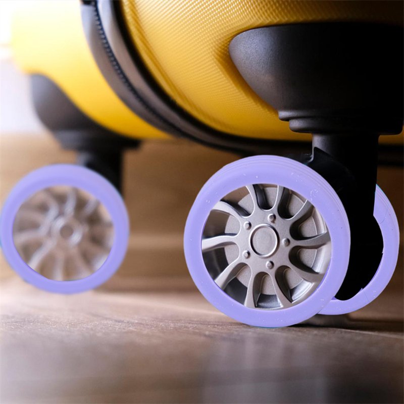 Silicone Luggage Wheel Covers - Stretch Bands for Double-Wheel Spinner Casters