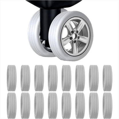 Silicone Luggage Wheel Covers - Stretch Bands for Double-Wheel Spinner Casters