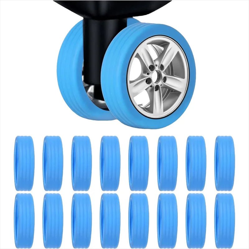 Silicone Luggage Wheel Covers - Stretch Bands for Double-Wheel Spinner Casters