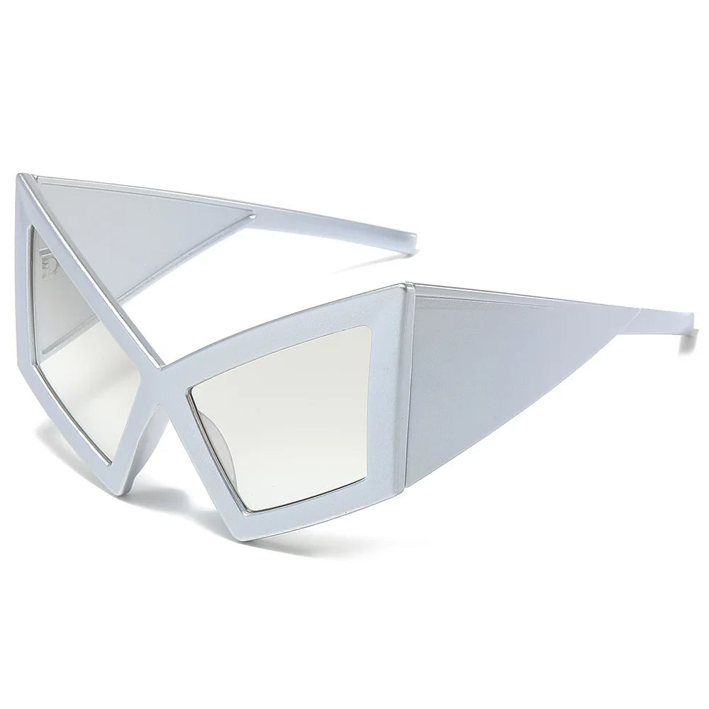 Oversized Cat Eye Sunglasses for Women – Retro Red Gradient UV400 Shades with Wide Legs for Stylish Outdoor Protection