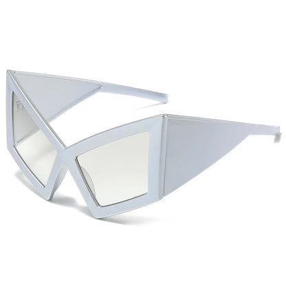 Oversized Cat Eye Sunglasses for Women – Retro Red Gradient UV400 Shades with Wide Legs for Stylish Outdoor Protection