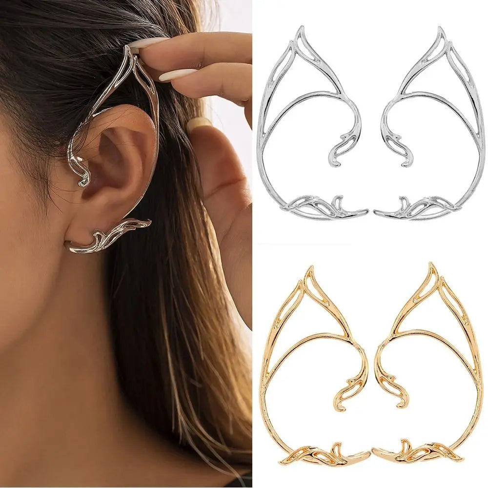 Korean Elf Fairy Earrings  – Hollow Cat Ear Hook Jewelry for a Magical Look