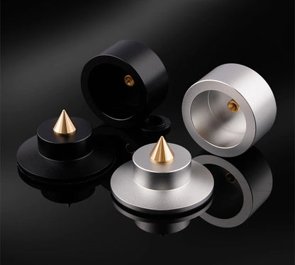 Aluminum Audio Amplifier Feet – 4-Piece HiFi Shock Absorber Pads for Speaker or CD Player, Reduce Vibration, Boost Sound Clarity