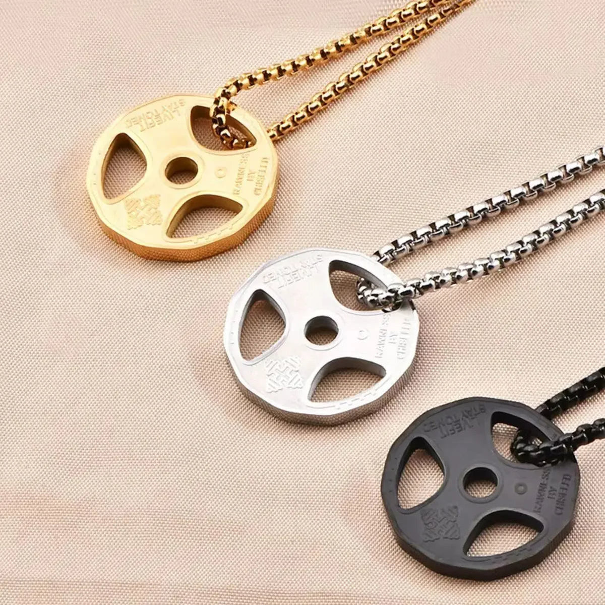 Steel Dumbbell Necklace - Fitness-Inspired Gym Jewelry for Men & Women, Bold Workout Pendant Gift for Lifters & Trainers