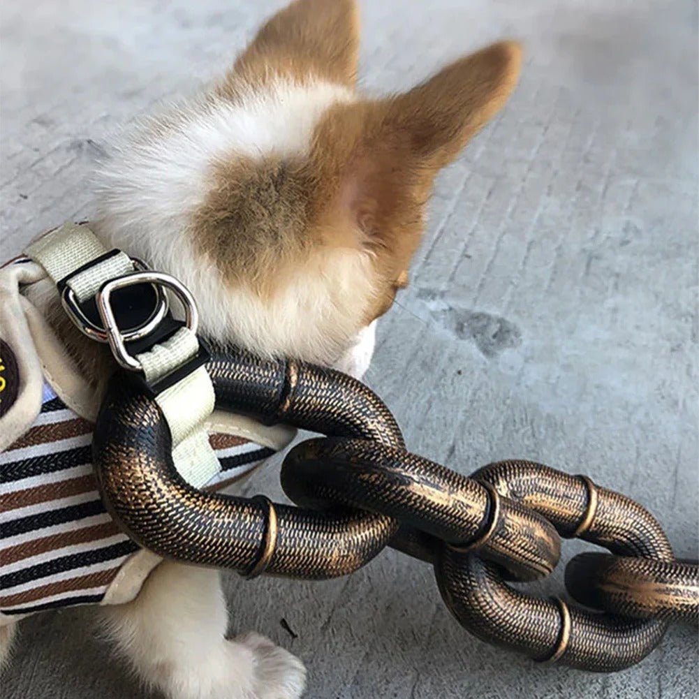 Simulation Fake Big Chain Dog Leash - Stylish, Lightweight, and Funny Dog Leash