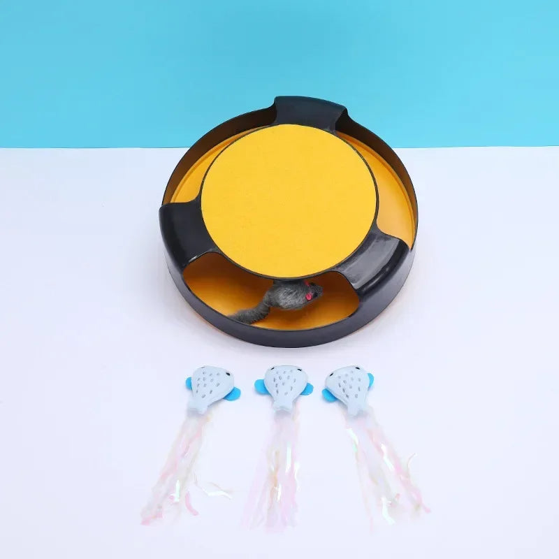 Cat Turntable Scratching Toy – High Mouse Trap Game Board for Educational Play, Fun Pet Entertainment with Scratching & Swivel Action