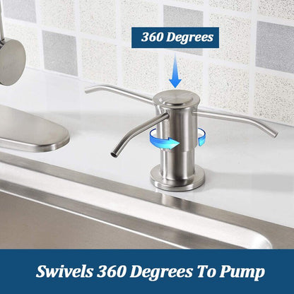 Sink Soap Dispenser Stainless Steel Extension Tube Kit for Liquid Soap Kitchen Sink Bathroom