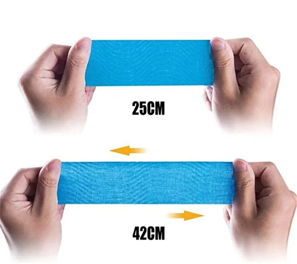 Pro Kinesiology Tape 4-Roll Set – Waterproof Breathable Latex-Free Athletic Tape with 80 Precut Strips
