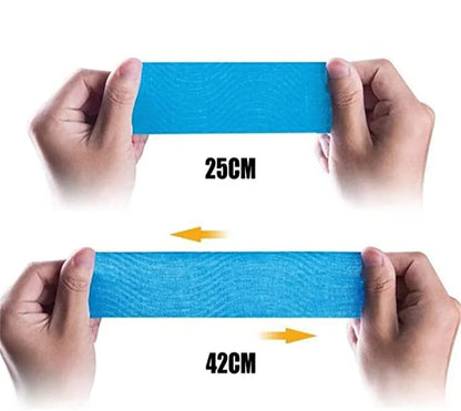 Pro Kinesiology Tape 4-Roll Set – Waterproof Breathable Latex-Free Athletic Tape with 80 Precut Strips
