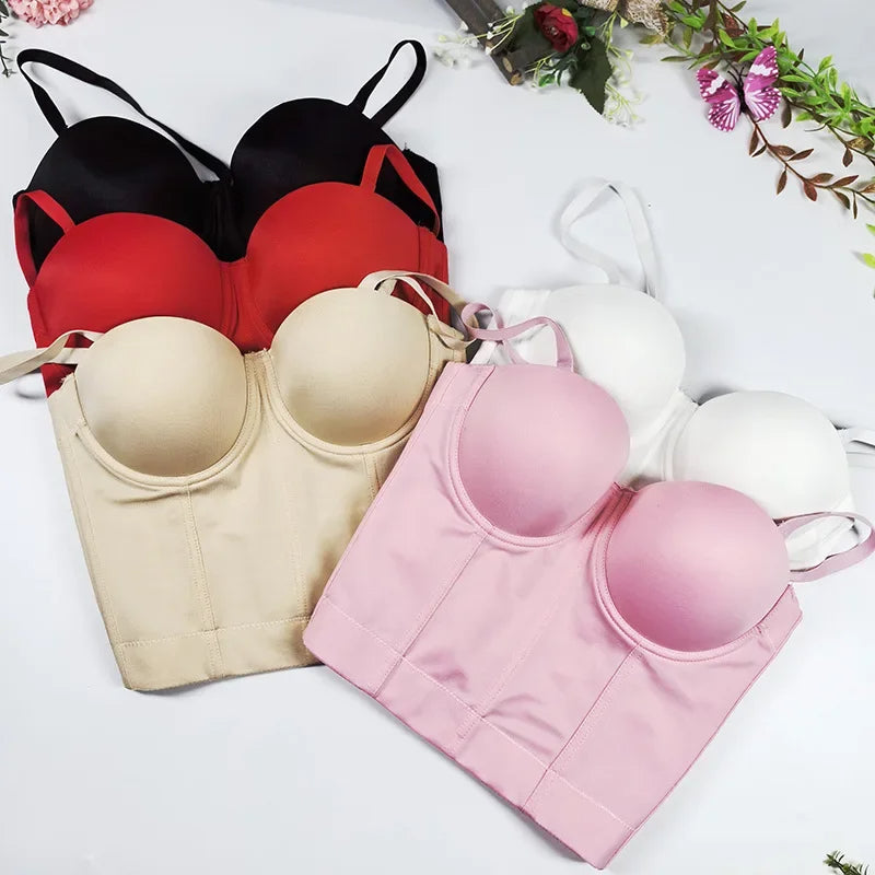 Strapless Backless Bodysuit – Sexy Slimming Crossbody Vest with Chest Wrap and Fishbone Support for Beautiful Silhouette Appeal