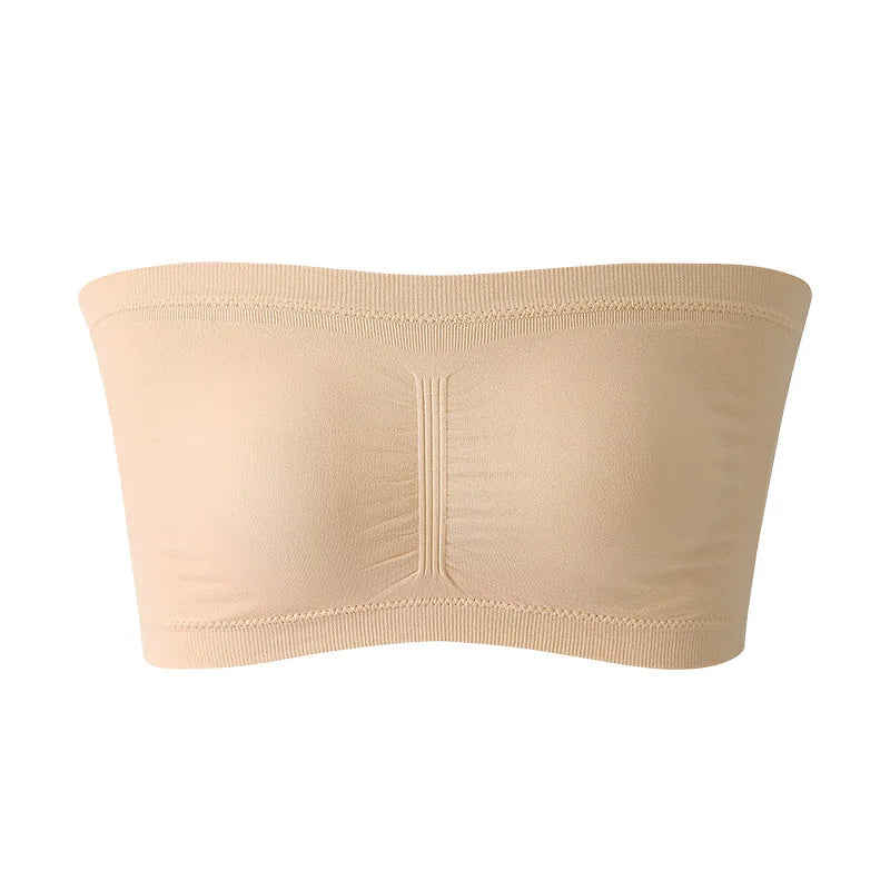 Women’s Strapless Tube Bralette – Sexy Plus Size Bandeau Crop Top Bustier Bra, Invisible Support, Perfect Lingerie for All Sizes
