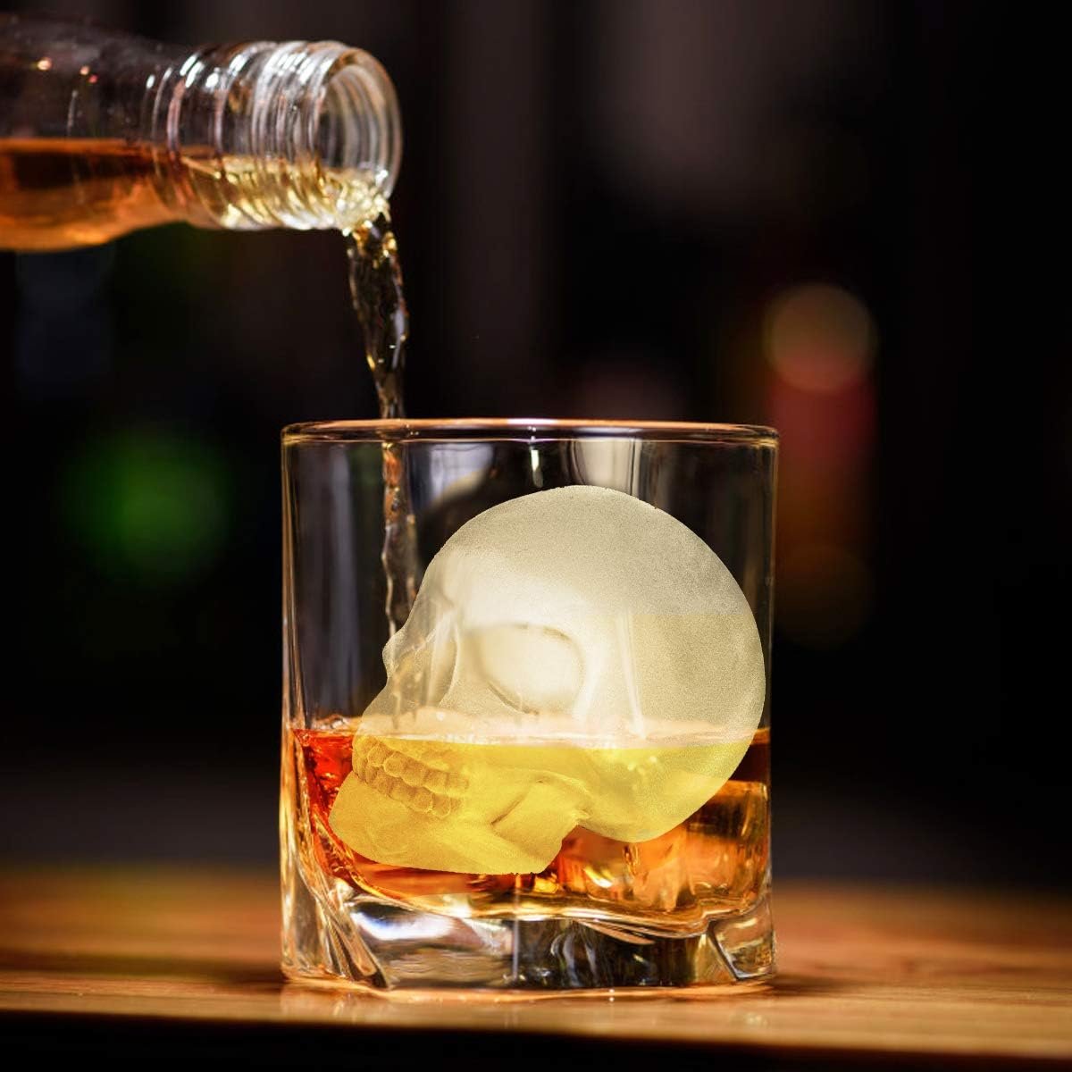 Silicone Skull Ice Cube Tray - 10-Grids Skull Ice Mold for Parties