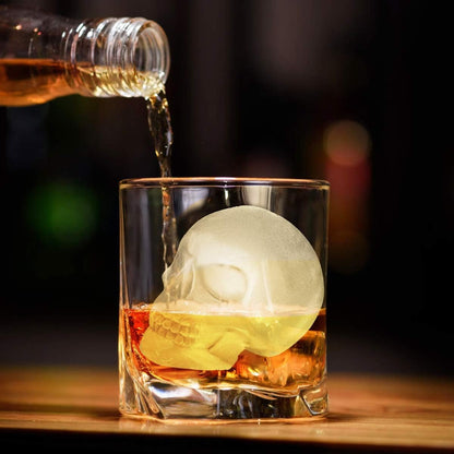 Silicone Skull Ice Cube Tray - 10-Grids Skull Ice Mold for Parties