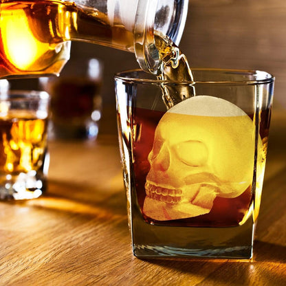 Silicone Skull Ice Cube Tray - 10-Grids Skull Ice Mold for Parties