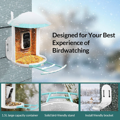 Smart Bird Feeder Camera, Bird Watching, Bird House Camera with Motion Detection & Auto Capture