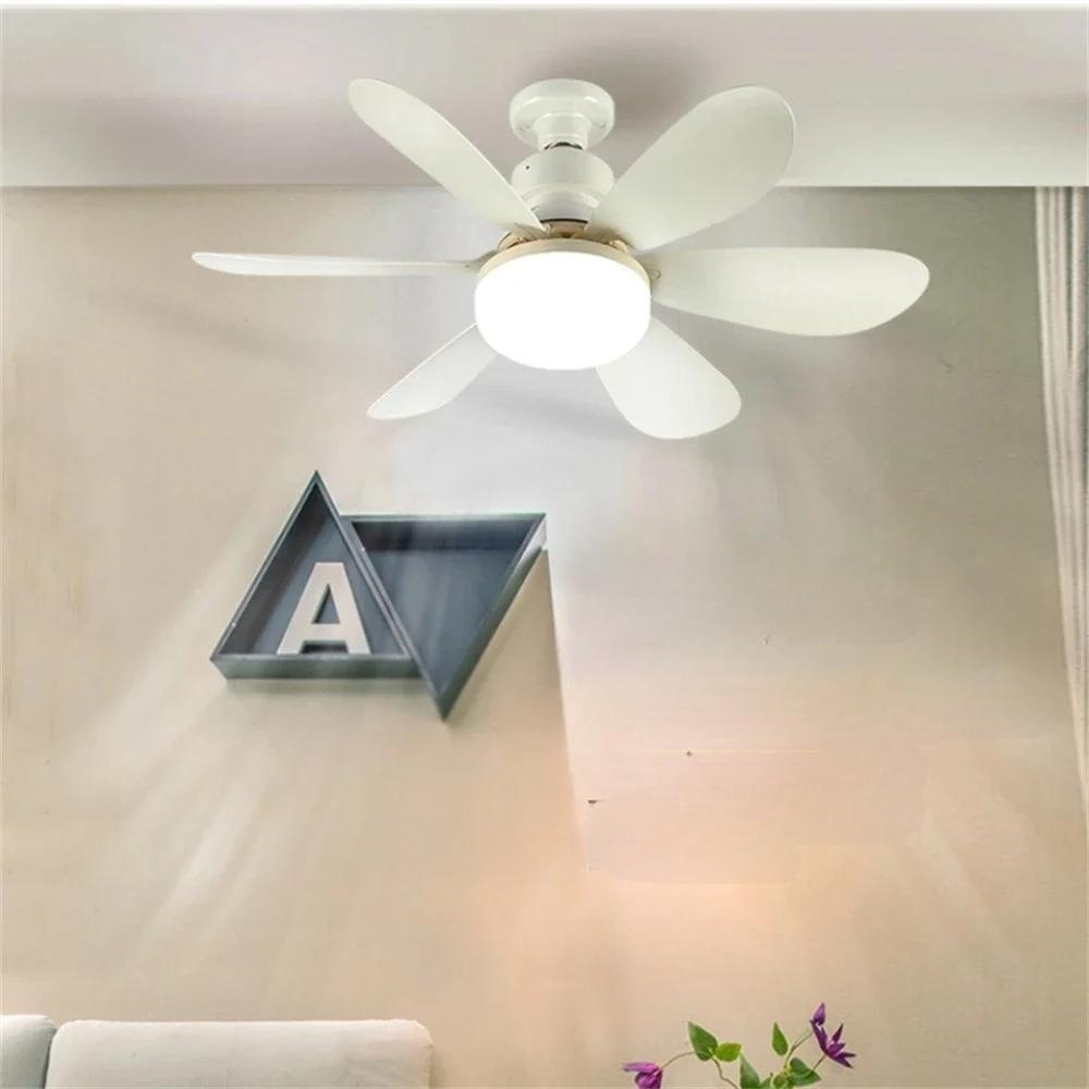 Smart Control Light Fan – 6-Leaved LED Bulb with Remote for Effortless Bedroom & Living Room Lighting