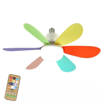 Smart Control Light Fan – 6-Leaved LED Bulb with Remote for Effortless Bedroom & Living Room Lighting