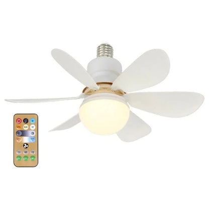 Smart Control Light Fan – 6-Leaved LED Bulb with Remote for Effortless Bedroom & Living Room Lighting