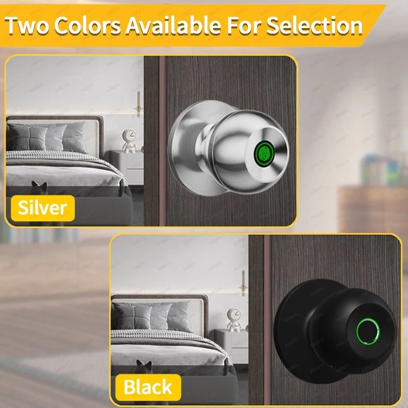 Smart Fingerprint Door Knob Lock - Keyless Thumbprint Entry Biometric Door Lock for Bedroom, Front Door, Home, Apartment Office and Garages