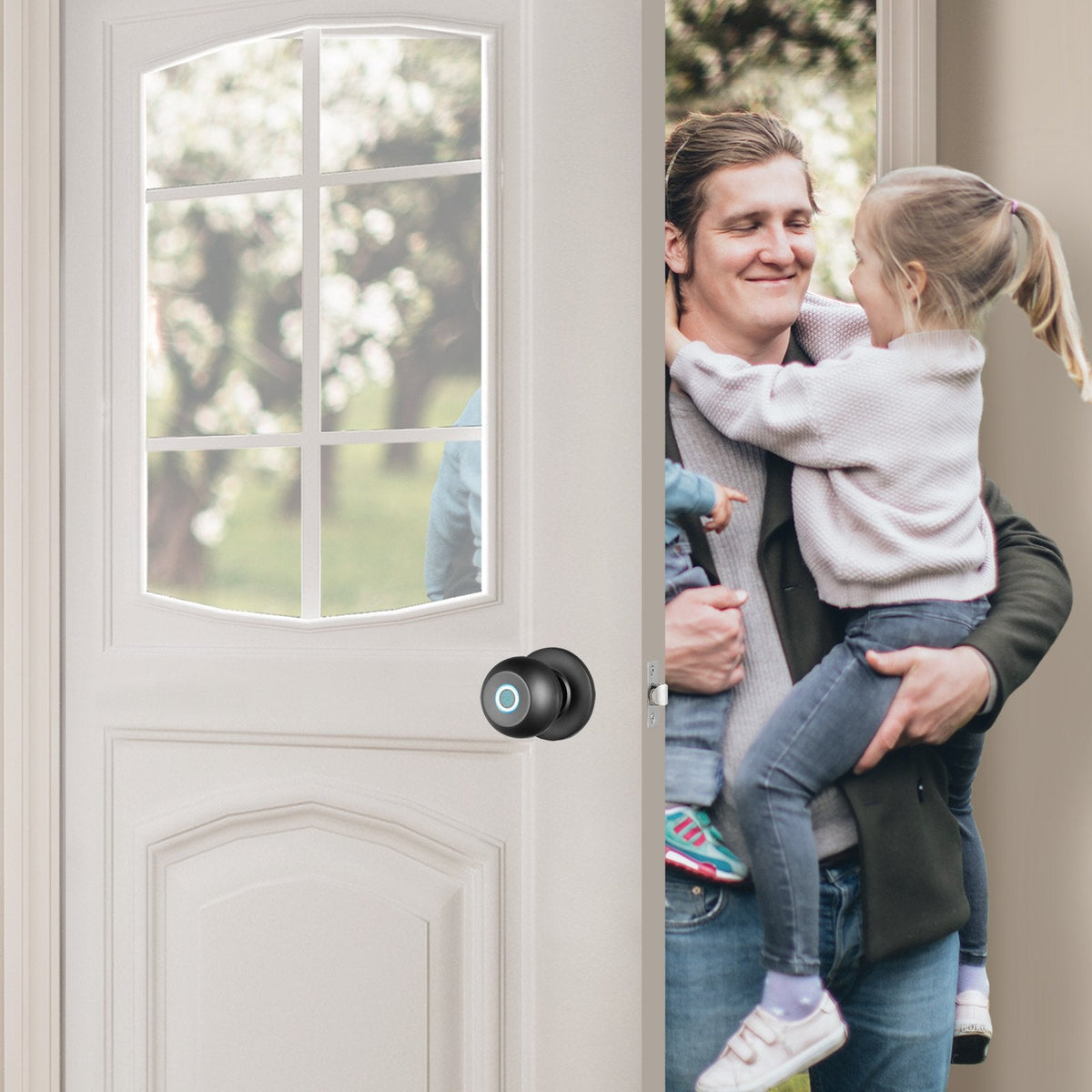 Smart Fingerprint Door Knob Lock - Keyless Thumbprint Entry Biometric Door Lock for Bedroom, Front Door, Home, Apartment Office and Garages