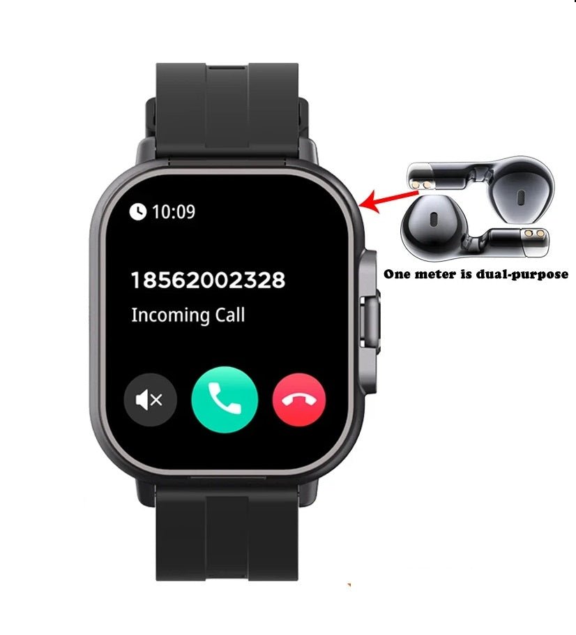 Smart GPS Watch & Bluetooth Headset Duo – 2n1 Watch to Monitor Heart Rate, Blood Pressure Monitoring, Music Play, and Calls in One Sleek Device