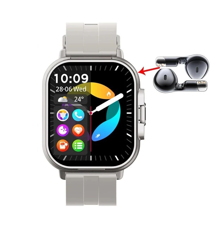 Smart GPS Watch & Bluetooth Headset Duo – 2n1 Watch to Monitor Heart Rate, Blood Pressure Monitoring, Music Play, and Calls in One Sleek Device