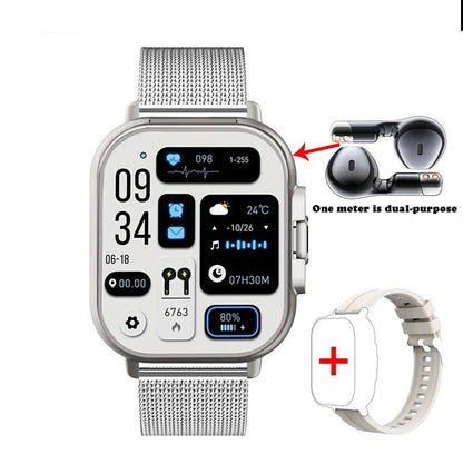 Smart GPS Watch & Bluetooth Headset Duo – 2n1 Watch to Monitor Heart Rate, Blood Pressure Monitoring, Music Play, and Calls in One Sleek Device