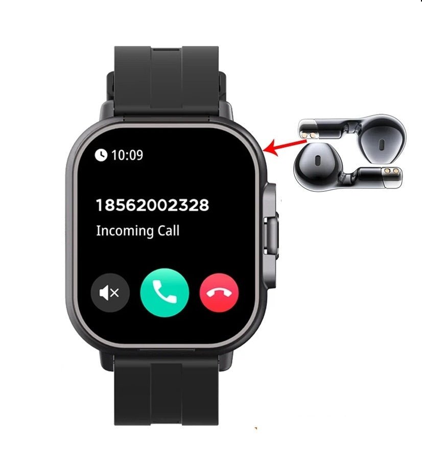 Smart GPS Watch & Bluetooth Headset Duo – 2n1 Watch to Monitor Heart Rate, Blood Pressure Monitoring, Music Play, and Calls in One Sleek Device