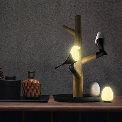 Smart LED Magpie Bird Lamp – USB-Charged Night Light with Smart Vibration Sensor, Egg-Inspired LED for Desk, Home Décor, and Gift Giving