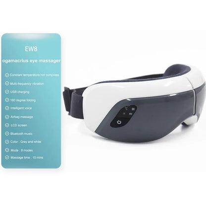 Smart Massager Eyes Glasses - Rechargeable Bluetooth Music Heated Eye Mask Massager