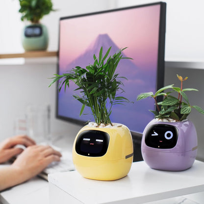 7 Sensors Smart Planter - Smart Flower Pot, and Ai Chips Make Raising Plants Easy and Fun for Living Room