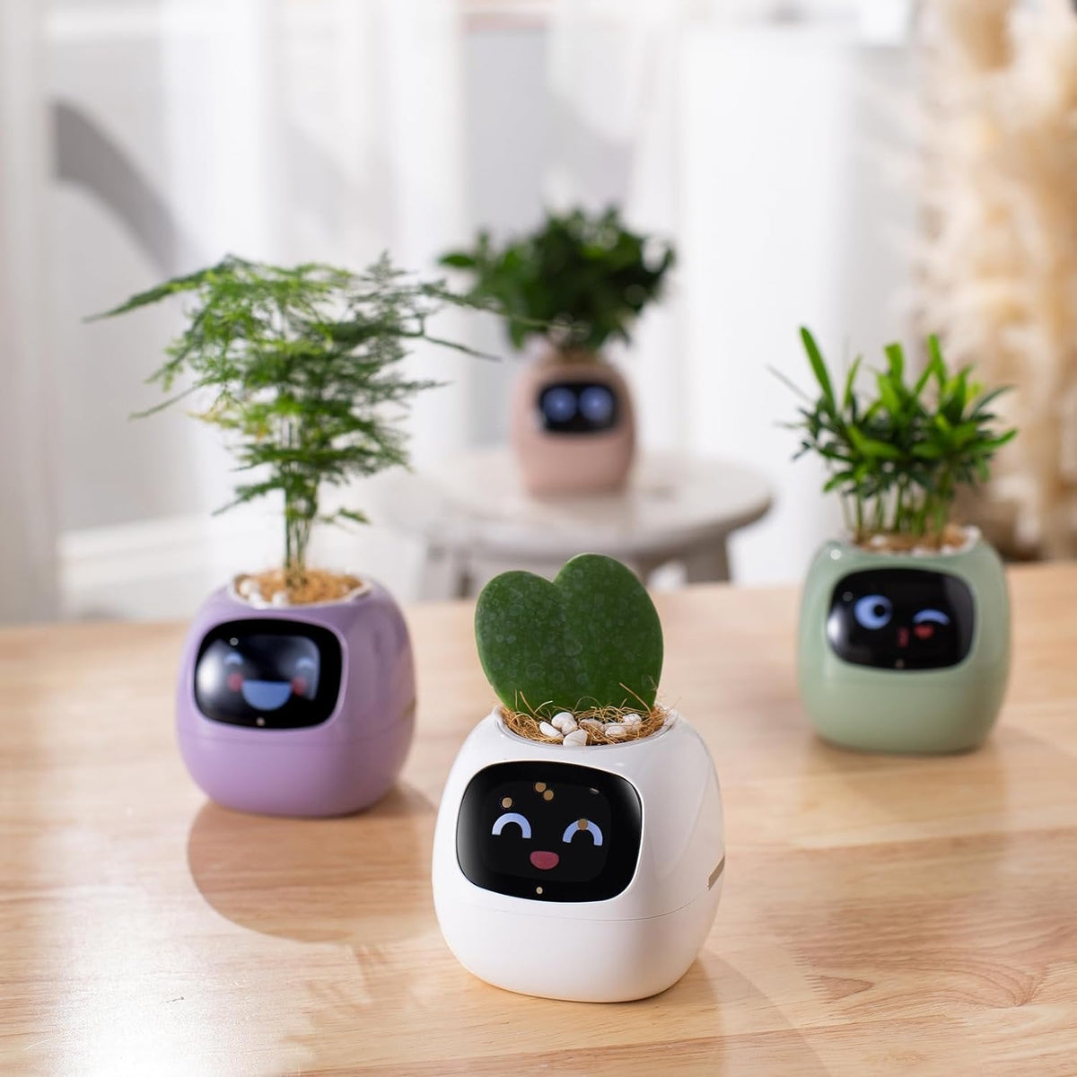 7 Sensors Smart Planter - Smart Flower Pot, and Ai Chips Make Raising Plants Easy and Fun for Living Room