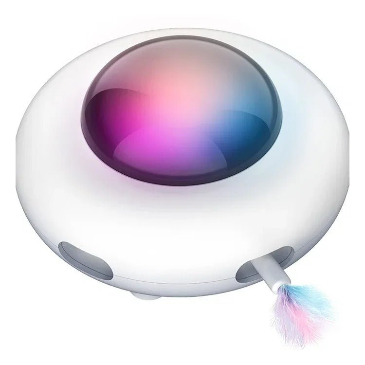 Smart UFO Interactive Cat Toys - Indoor Rotating Feather Automatic Cat Toy with Smart Auto Shut-Off, Random Movement, and USB Charging