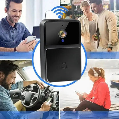 Smart Wireless WiFi Video Doorbell Camera with Two-Way Audio  – HD Night Vision, Two-Way Intercom & Voice Changer for Ultimate Home Security & Peace of Mind