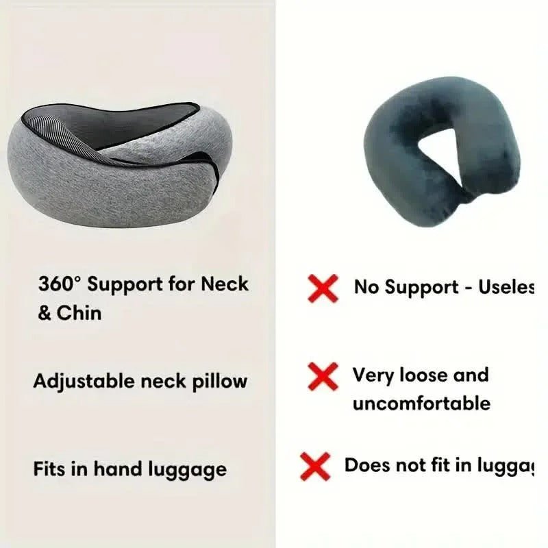 Snail Style Memory Foam Travel Curved Neck Pillow - U-shaped, Portable, Adjustable Support Neck Brace Pillow