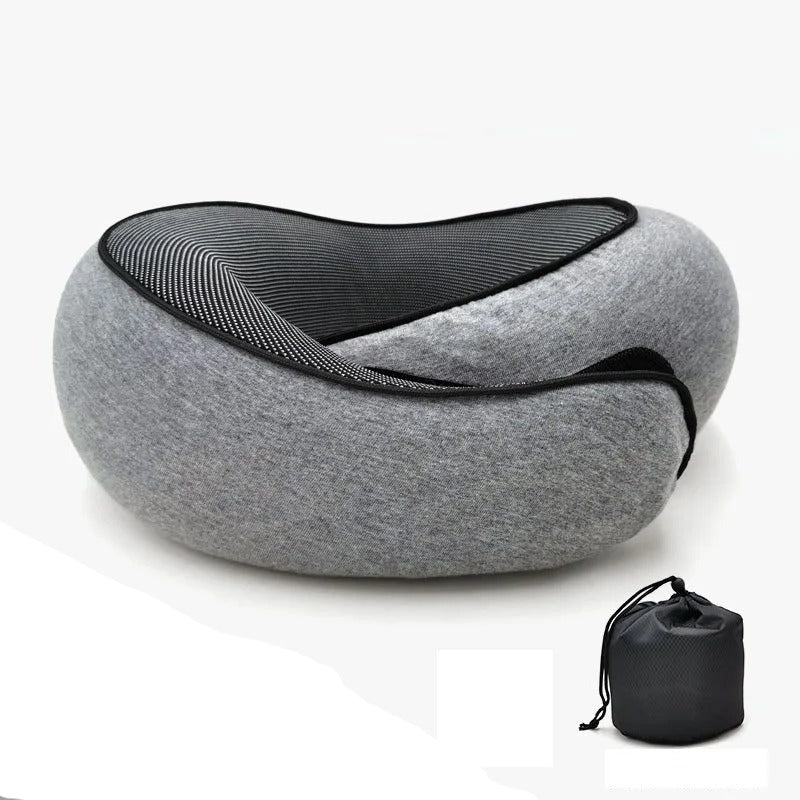 Snail Style Memory Foam Travel Curved Neck Pillow - U-shaped, Portable, Adjustable Support Neck Brace Pillow