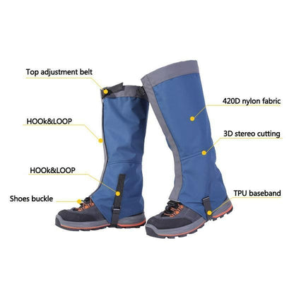 Snow Hiking Waterproof Boot Gaiters -  Safety Waterproof Leg Gaiters and Warmers