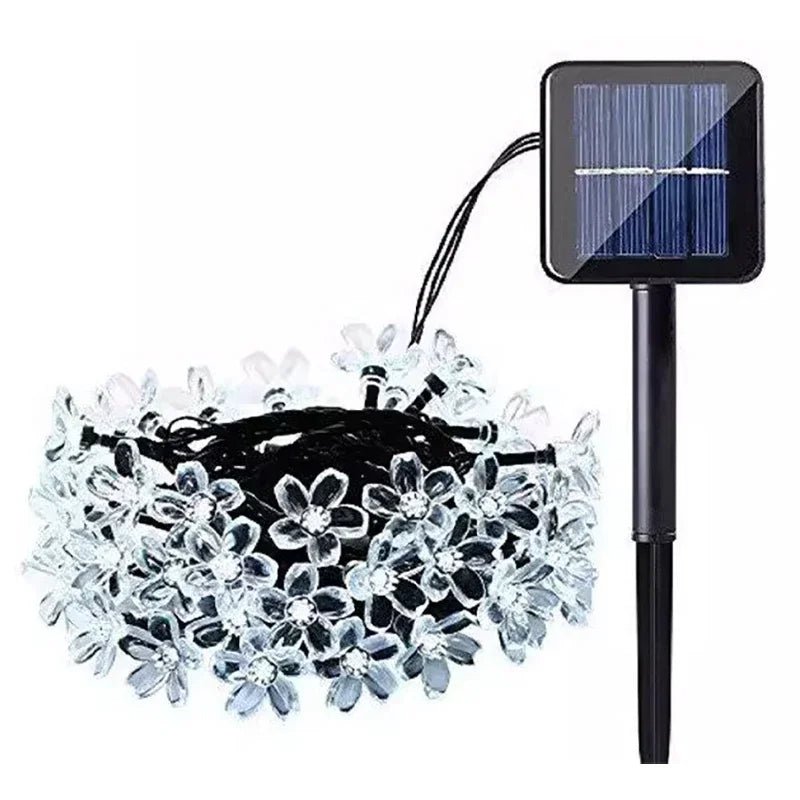 Cherry Blossom Fairy String Lights - Solar or Battery Powered, for Gardens, Weddings, Patios & Christmas Decor