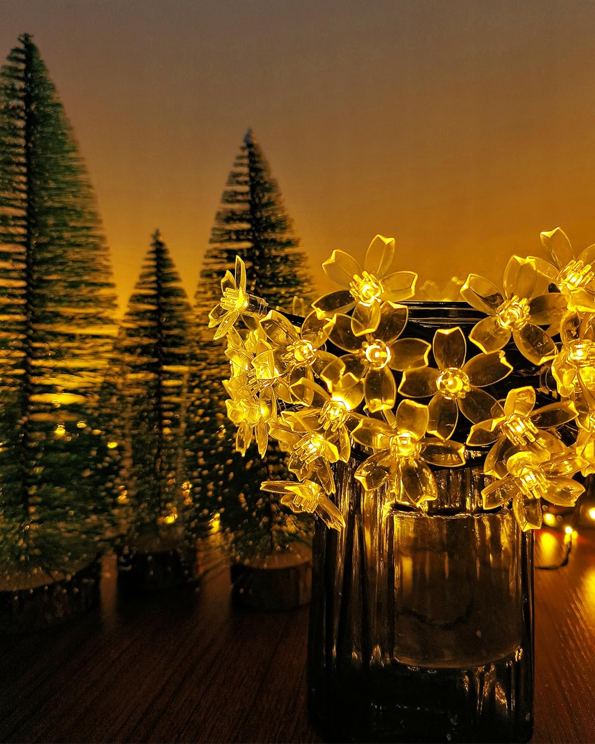 Cherry Blossom Fairy String Lights - Solar or Battery Powered, for Gardens, Weddings, Patios & Christmas Decor