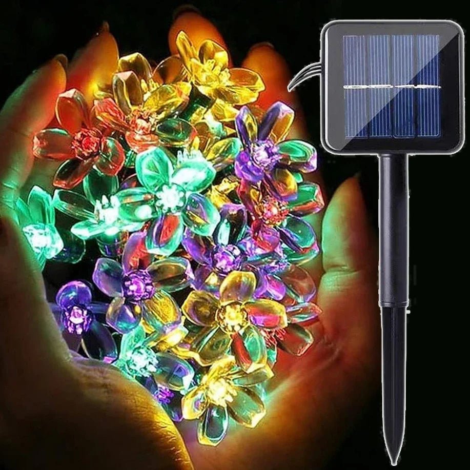 Cherry Blossom Fairy String Lights - Solar or Battery Powered, for Gardens, Weddings, Patios & Christmas Decor