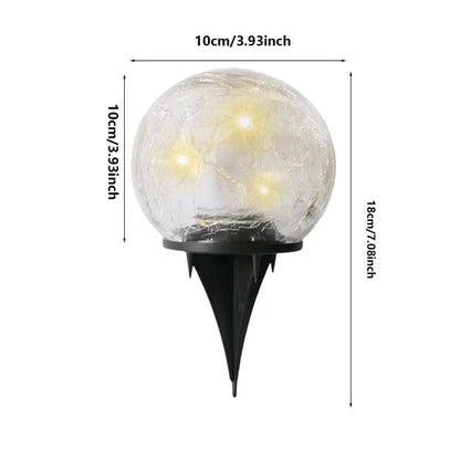 Solar Garden Globe Lights – Cracked Glass Orbs for a Magical Garden Glow
